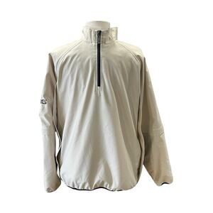 Ping Collection Removable Sleeve Beige Pullover 1/4 Zip Golf Jacket Men's Size L